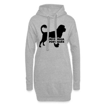 Portugiesischer Wasserhund - Hoodie-Kleid - Grau meliert - Vorne