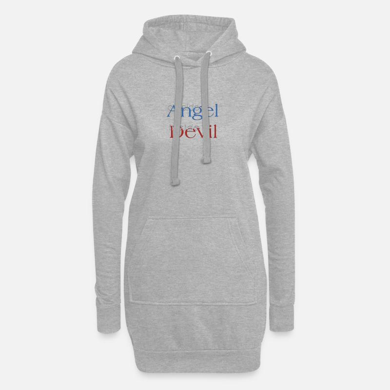 Engel oder Teufel? - Hoodie-Kleid - Grau meliert