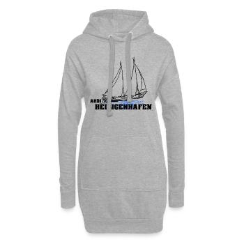 Segelboot Heiligenhafen - Hoodie-Kleid - Grau meliert - Vorne