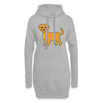 Golden Retriever - Sweat-shirt à capuche long Femme - gris chiné - Devant