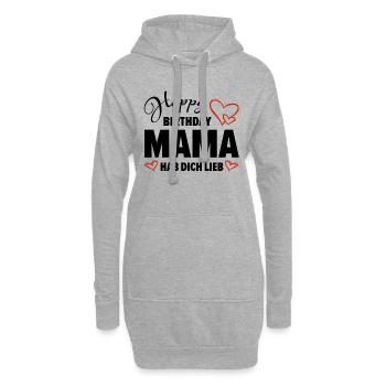 Happy Birthday Mama Hab dich lieb Baby Geschenk - Hoodie-Kleid - Grau meliert - Vorne