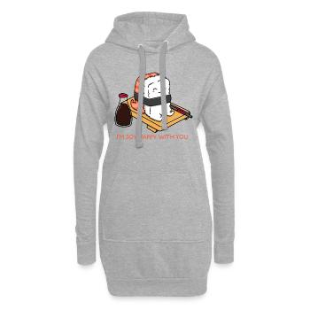 Soy Happy Sushi - Hoodie Dress - heather grey - Front
