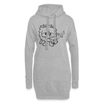 Monstre fumant mignon - Sweat-shirt à capuche long Femme - gris chiné - Devant