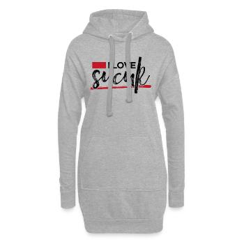 J’adore Sucuk Saucisse turque Ail Nourriture délicieuse - Sweat-shirt à capuche long Femme - gris chiné - Devant