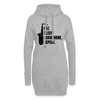 Saxophone Musique Saxophoniste Instrument Saxophone - Sweat-shirt à capuche long Femme - gris chiné - Devant