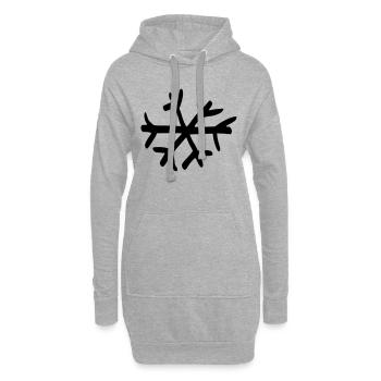 Flocon de neige - Sweat-shirt à capuche long Femme - gris chiné - Devant