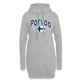 Porvoo drapeau finlandais - Sweat-shirt à capuche long Femme - gris chiné - Devant
