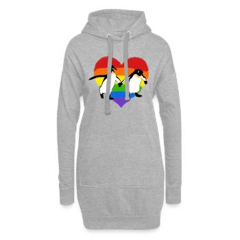 Schwule Pinguine - Hoodie-Kleid - Grau meliert - Vorne