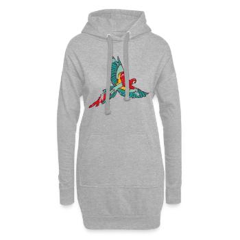 Papagei - Hoodie-Kleid - Grau meliert - Vorne