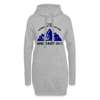Les montagnes appellent I Must Go - Sweat-shirt à capuche long Femme - gris chiné - Devant