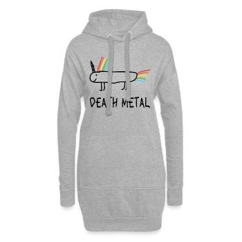 Licorne, Death Metal, Rock, Festival de musique, Humour - Sweat-shirt à capuche long Femme - gris chiné - Devant