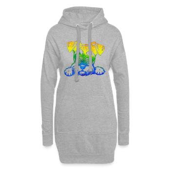 Chien chiot chien mignon Corgi aquarelle Art Cartoon Wof - Sweat-shirt à capuche long Femme - gris chiné - Devant