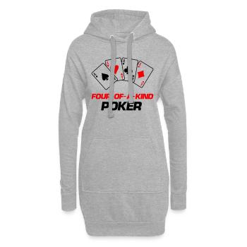 poker four of a kind - Hoodie-Kleid - Grau meliert - Vorne