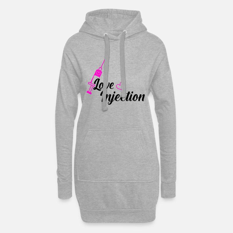 love injection - Hoodie-Kleid - Grau meliert