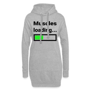 Funny Design for Sports Muscles Loading Bar Joke - Hoodie Dress - heather grey - Front
