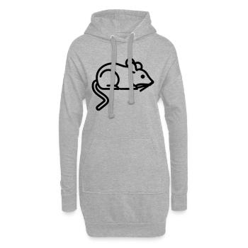Mouse Icon - Simple Black Outline Design - Hoodie-Kleid - Grau meliert - Vorne
