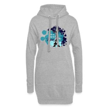 Paris in der Farbe des Mondlichts - Hoodie-Kleid - Grau meliert - Vorne