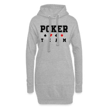 Équipe de poker - Sweat-shirt à capuche long Femme - gris chiné - Devant