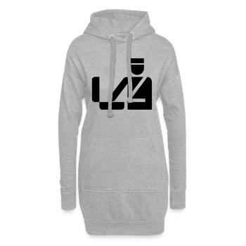 police - Sweat-shirt à capuche long Femme - gris chiné - Devant