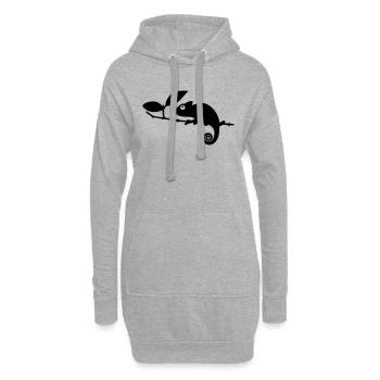 Chameleon - Sweat-shirt à capuche long Femme - gris chiné - Devant