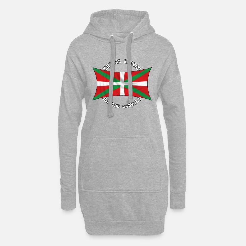drapeau basque - Sweat-shirt à capuche long Femme - gris chiné