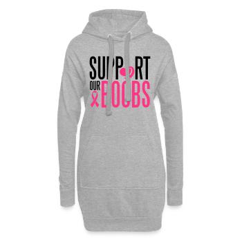 Support our boobs - Hoodie-Kleid - Grau meliert - Vorne