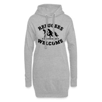 refugees welcome original - Hoodie-Kleid - Grau meliert - Vorne