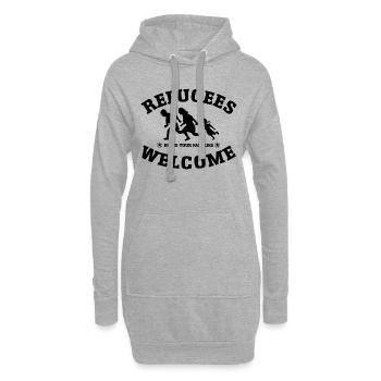 Refugees Welcome (versch. Farben) - Hoodie-Kleid - Grau meliert - Vorne