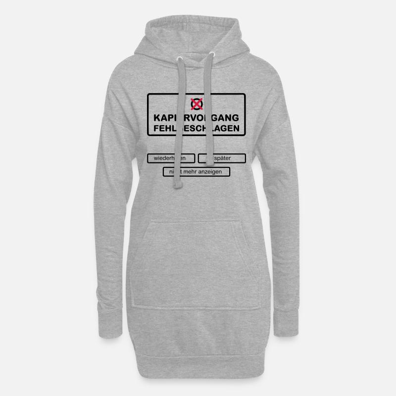 Kapiervorgang 2C - Hoodie-Kleid - Grau meliert