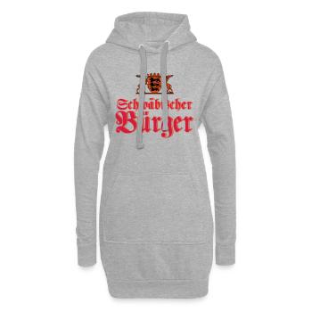 Schwäbischer Bürger - Hoodie-Kleid - Grau meliert - Vorne