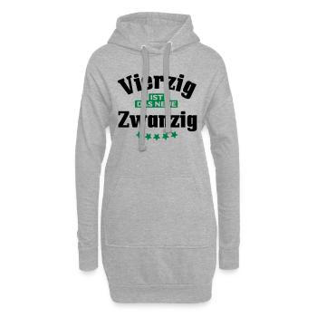 40 ist das neue 20 - Hoodie-Kleid - Grau meliert - Vorne