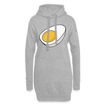 Ei gekocht zur Hälfte geteilt - Hoodie-Kleid - Grau meliert - Vorne