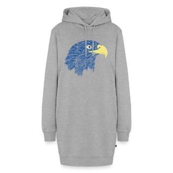Cadeau animal faucon bleu faucon bleu oiseau aigle cadeau - Sweat-shirt à capuche long Femme - gris chiné - Devant