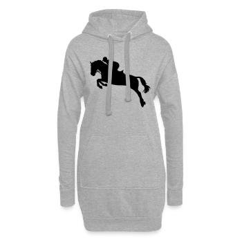 Springreiten Pferd - Hoodie-Kleid - Grau meliert - Vorne