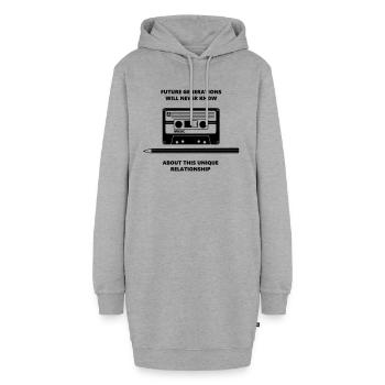 Audio Tape Stift Pencil Relationship - Sweat-shirt à capuche long Femme - gris chiné - Devant