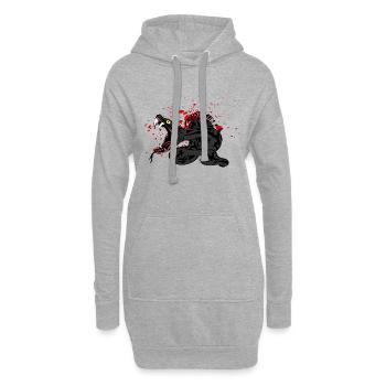 Battre le poison - Sweat-shirt à capuche long Femme - gris chiné - Devant