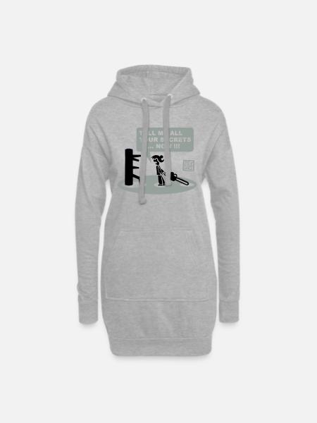 chainsawdummy - Hoodie-Kleid - Grau meliert