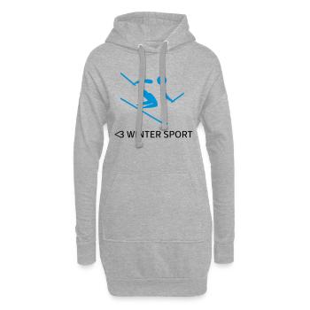 Sports d'hiver - Sweat-shirt à capuche long Femme - gris chiné - Devant