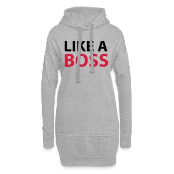Like chef - Sweat-shirt à capuche long Femme - gris chiné - Devant