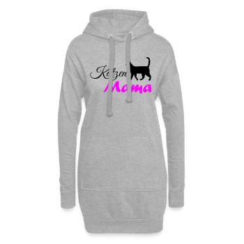 Katzenmama/ Katzenbesitzer - Hoodie-Kleid - Grau meliert - Vorne