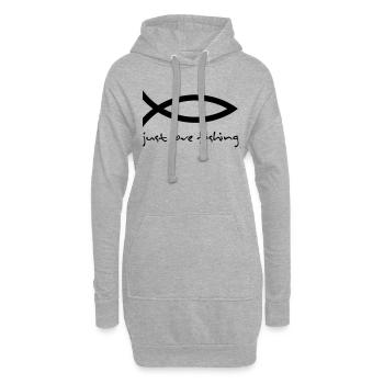 pêche - Sweat-shirt à capuche long Femme - gris chiné - Devant