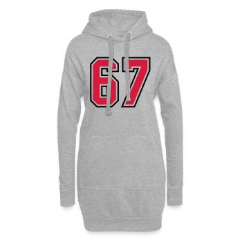 67 sports jersey football number - Hoodie Dress - heather grey - Front