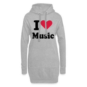 Musik - Hoodie-Kleid - Grau meliert - Vorne