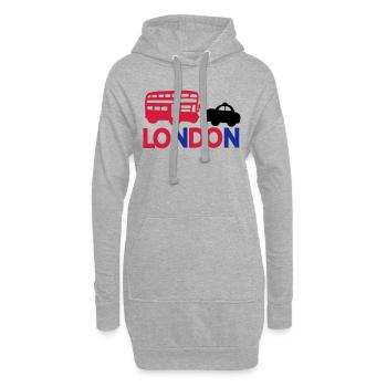 LONDON CAP BLACK & RED BUS - Hoodie-Kleid - Grau meliert - Vorne