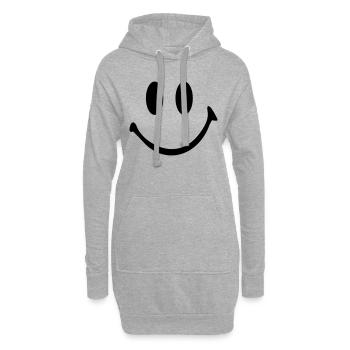 Smiley - Sweat-shirt à capuche long Femme - gris chiné - Devant