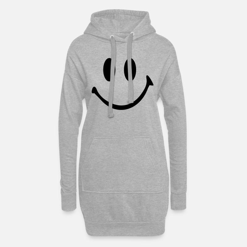 Smiley - Hoodie-Kleid - Grau meliert