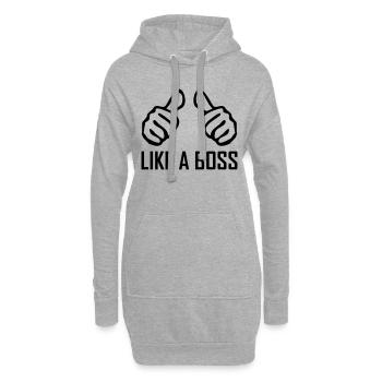 like a boss - Sweat-shirt à capuche long Femme - gris chiné - Devant