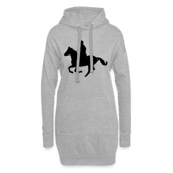 cavalier - Sweat-shirt à capuche long Femme - gris chiné - Devant