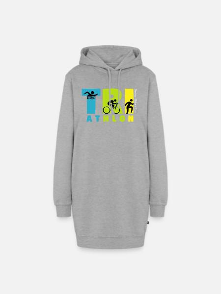 triathlon - Hoodie-Kleid - Grau meliert