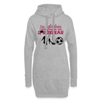 Im nächsten Leben werde ich Spielerfrau - Hoodie-Kleid - Grau meliert - Vorne